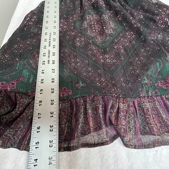 Frye & Co. Boho Chic Paisley Long-Sleeve Mini Dress Small Natural Combo New - Picture 8 of 8